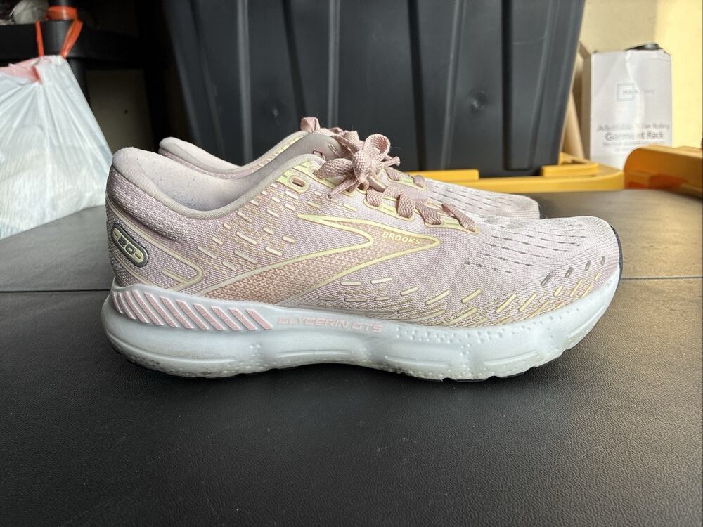 Brooks Glycerin 20 Womens Size 10.5 Pink White Athletic Running Shoes Sneakers